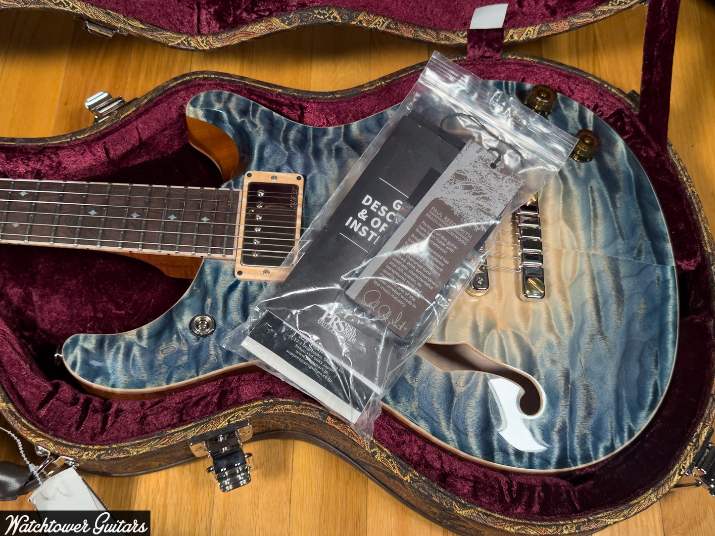 Paul Reed Smith PRS Private Stock Watchtower Run 594 Hollowbody II Quilt Indigo Glow