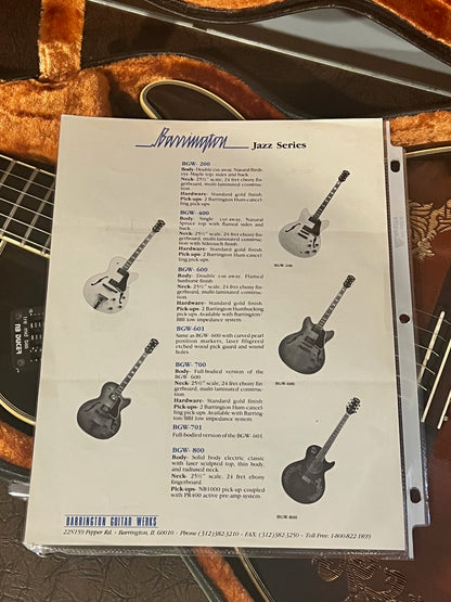 1987 Barrington BGW-800N Classical Electric Tobacco Burst