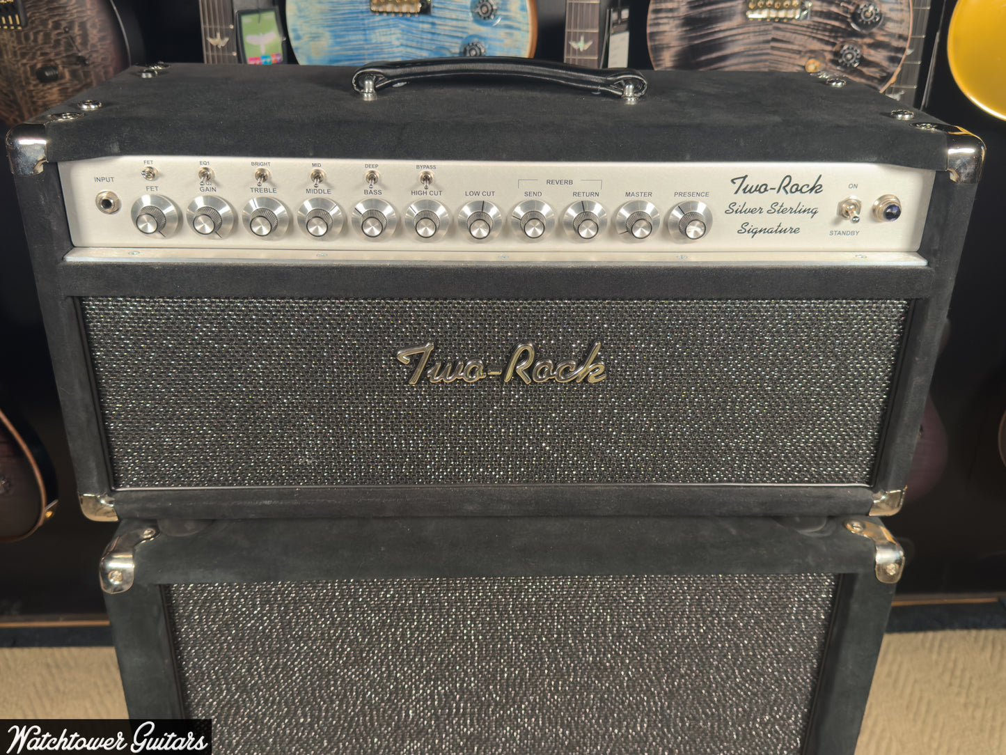 2024 Two Rock Silver Sterling Signature 100 Watt Head Black Suede and 2x12 Cabinet