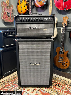 Two Rock Vintage Deluxe 40 Watt 6V6 Head & 2x12 Cabinet Black Bronco/Silver Cloth