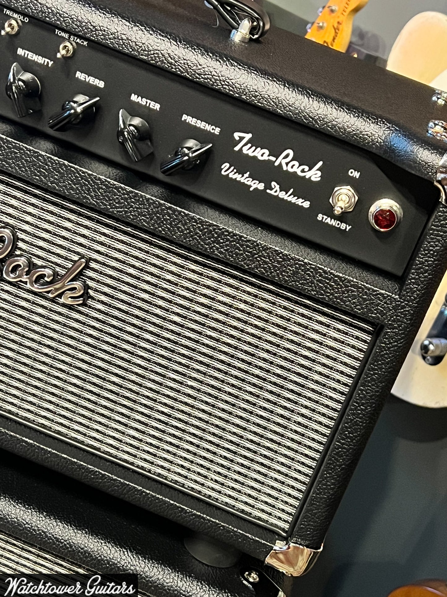 Two Rock Vintage Deluxe 40 Watt 6V6 Head & 2x12 Cabinet Black Bronco/Silver Cloth