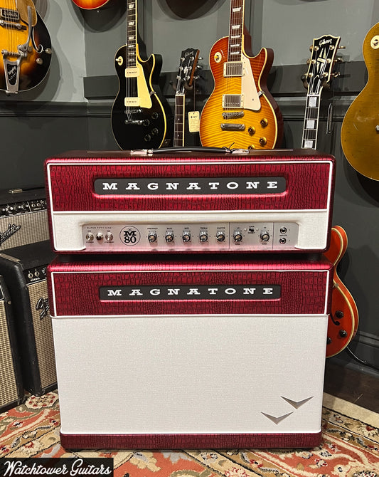 Magnatone Super Fifty-Nine M80 Head & 2x12 Cabinet Red Crocodile
