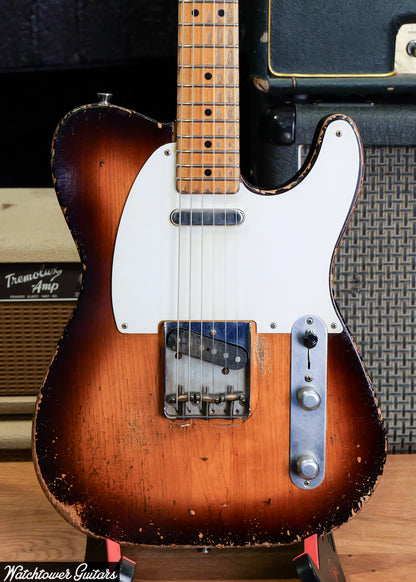 2025 Nacho Telecaster Aged Two Tone Sunburst Whiteguard #1556