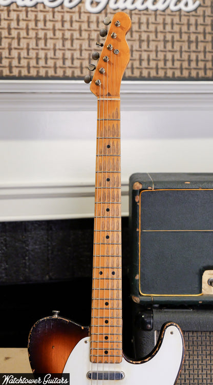 2025 Nacho Telecaster Aged Two Tone Sunburst Whiteguard #1556