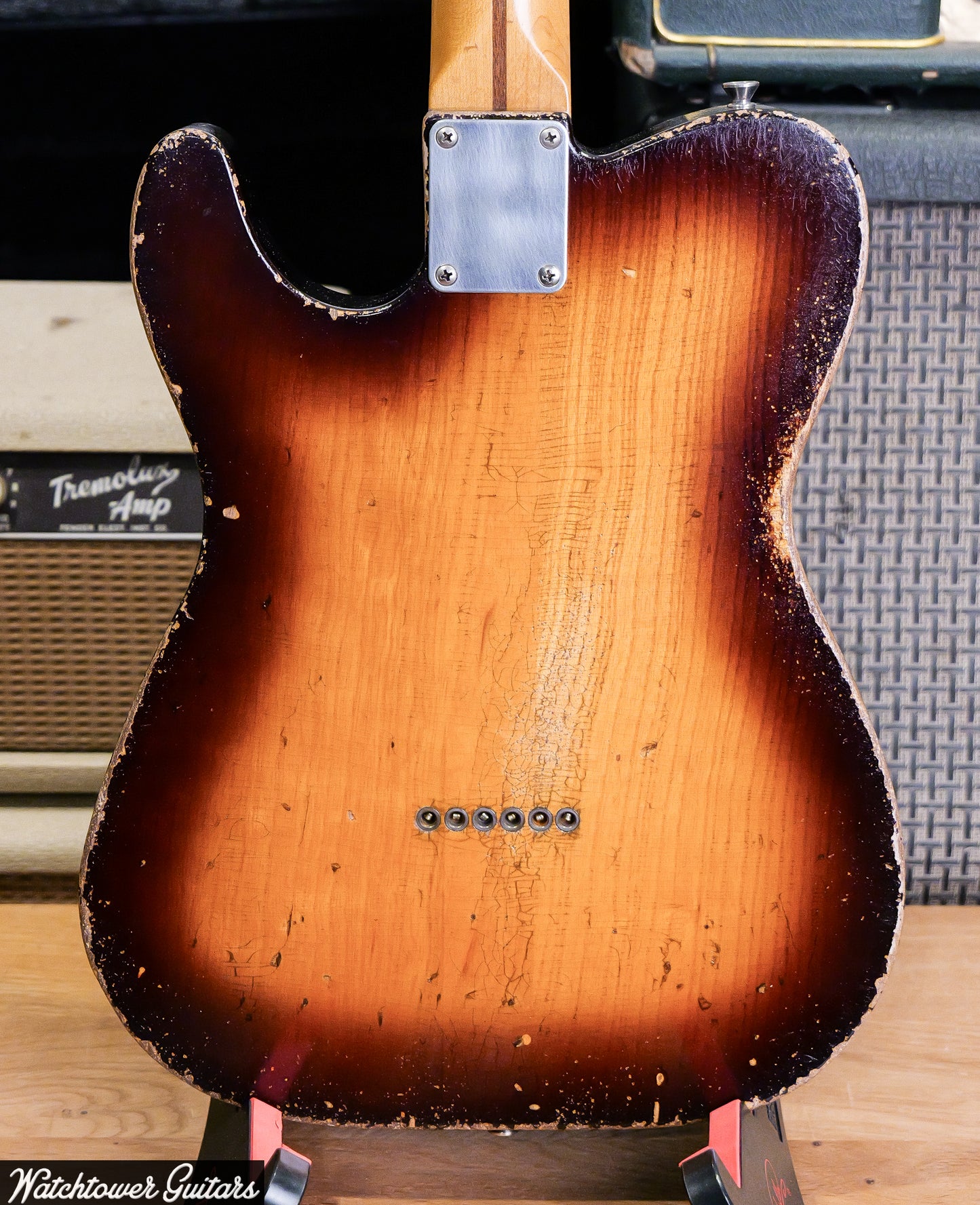 2025 Nacho Telecaster Aged Two Tone Sunburst Whiteguard #1556