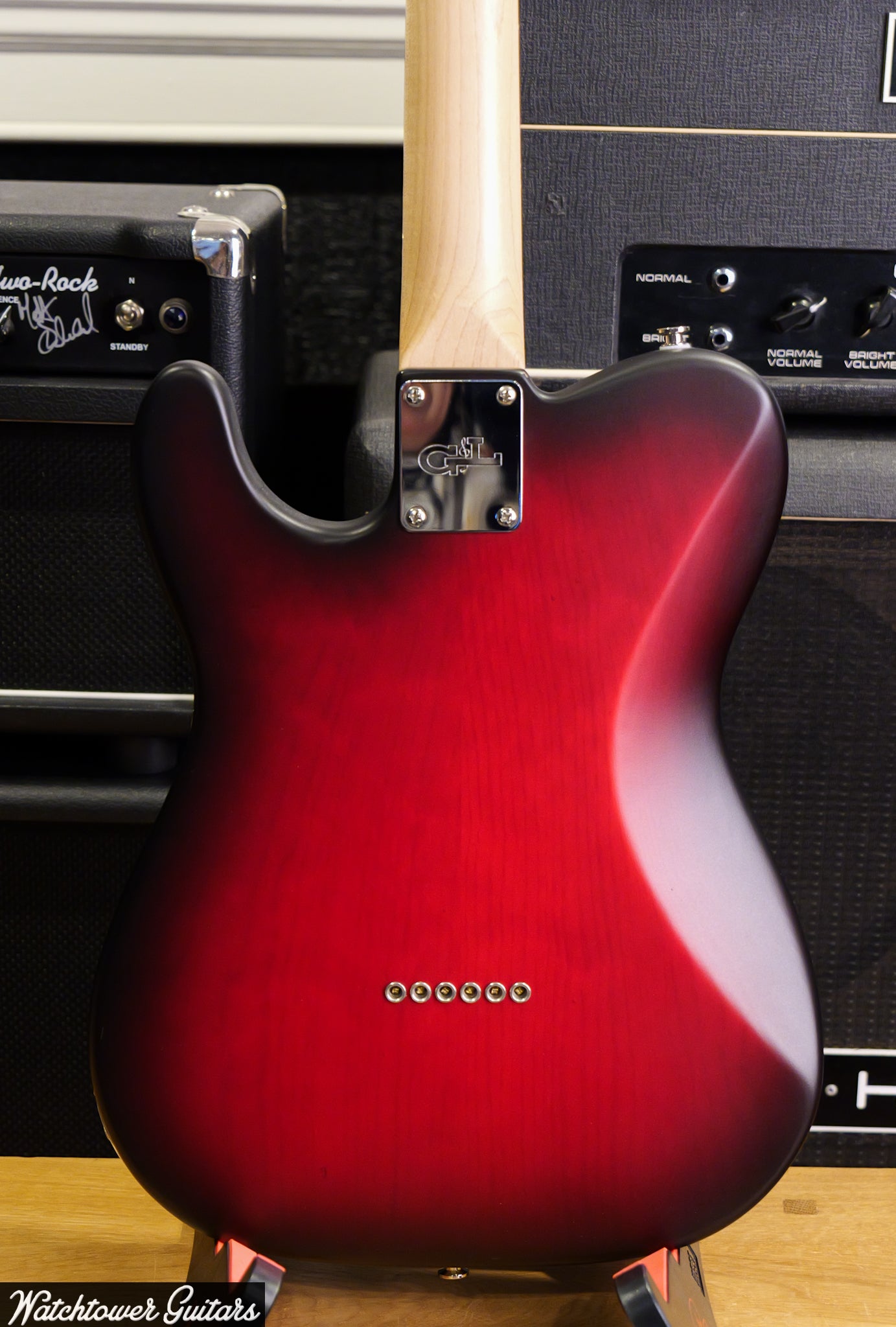 2021 G&L ASAT Classic Bluesboy - Redburst Satin