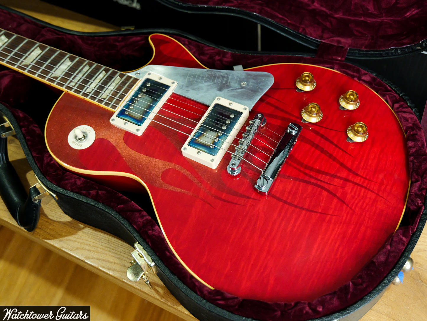 2008 Gibson Custom Shop Hot Rod 58 Les Paul Translucent Cherry Red with Ghost Flames