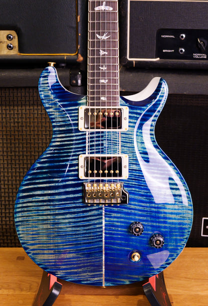 Paul Reed Smith PRS Santana Retro 10 Top Sprayer's Choice River Blue With Pearl White Back