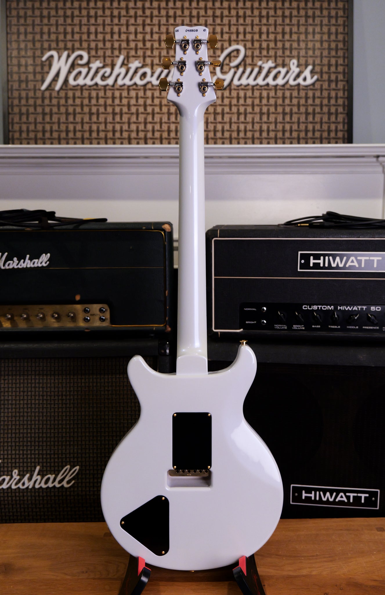 Paul Reed Smith PRS Santana Retro 10 Top Sprayer's Choice River Blue With Pearl White Back