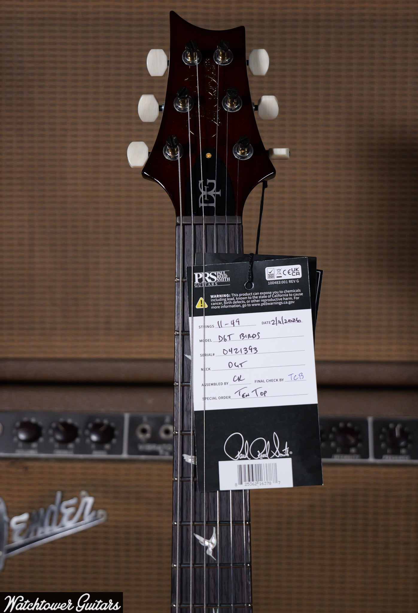 Paul Reed Smith PRS DGT Birds 10 Top McCarty Tobacco Sunburst