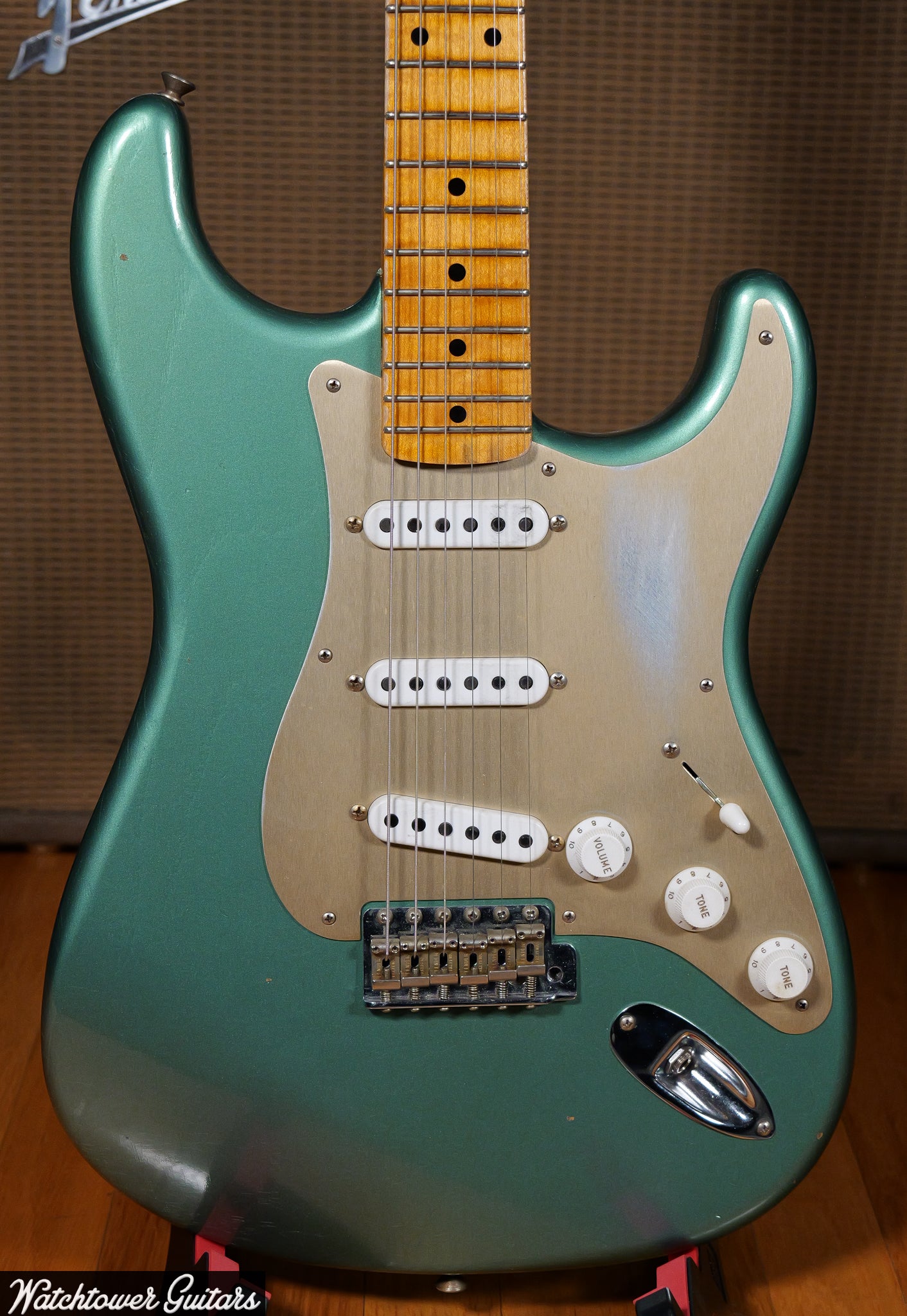 2020 Fender Custom Shop Limited Dual Mag '55 Stratocaster Super Faded Aged Sherwood Green Journeyman Relic