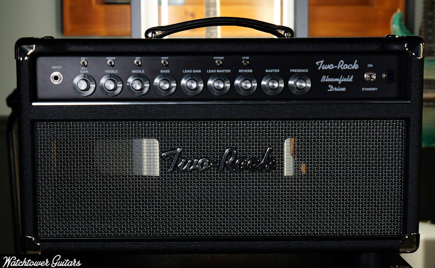Two Rock Bloomfield Drive 100/50 Watt Head Black Bronco with Modern Silver Grill