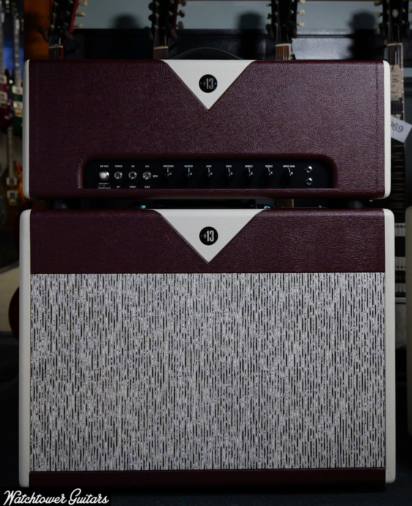 Divided by 13 Butch Walker Signature BW 1969 Head & 2x12F Speaker Cabinet *Custom Color* Vintage Bordeaux/White