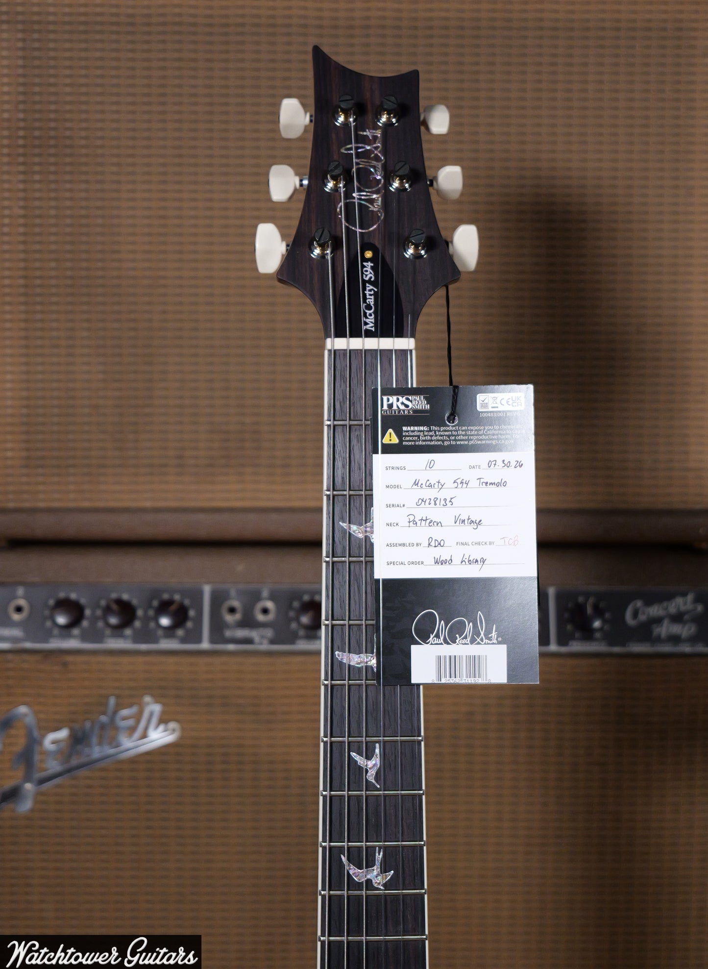 Paul Reed Smith PRS Wood Library McCarty 594 Tremolo 10 Top Natural