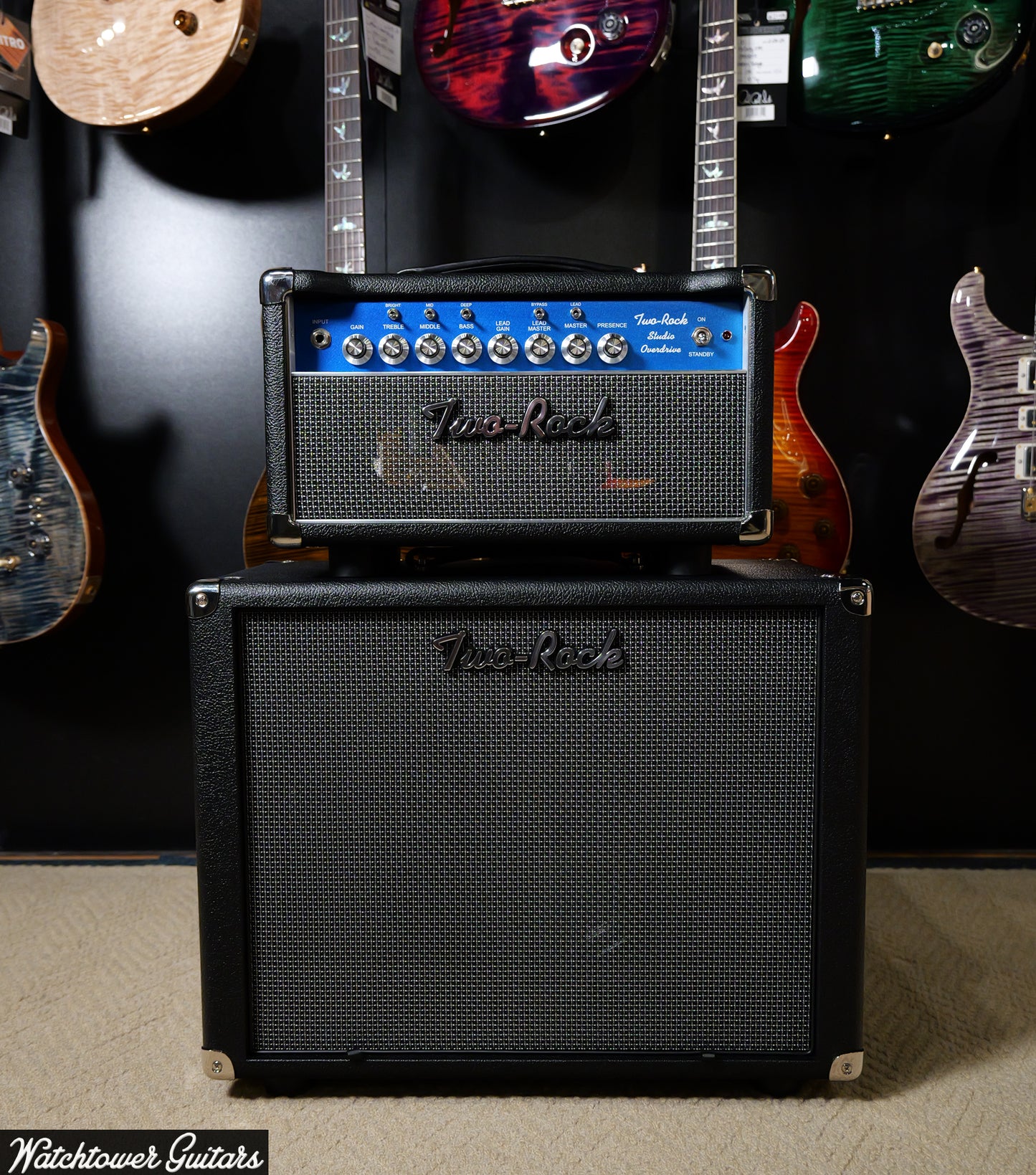 Two Rock Studio Overdrive Head & Small 1x12 Cabinet Black Bronco/Modern Silver Grill