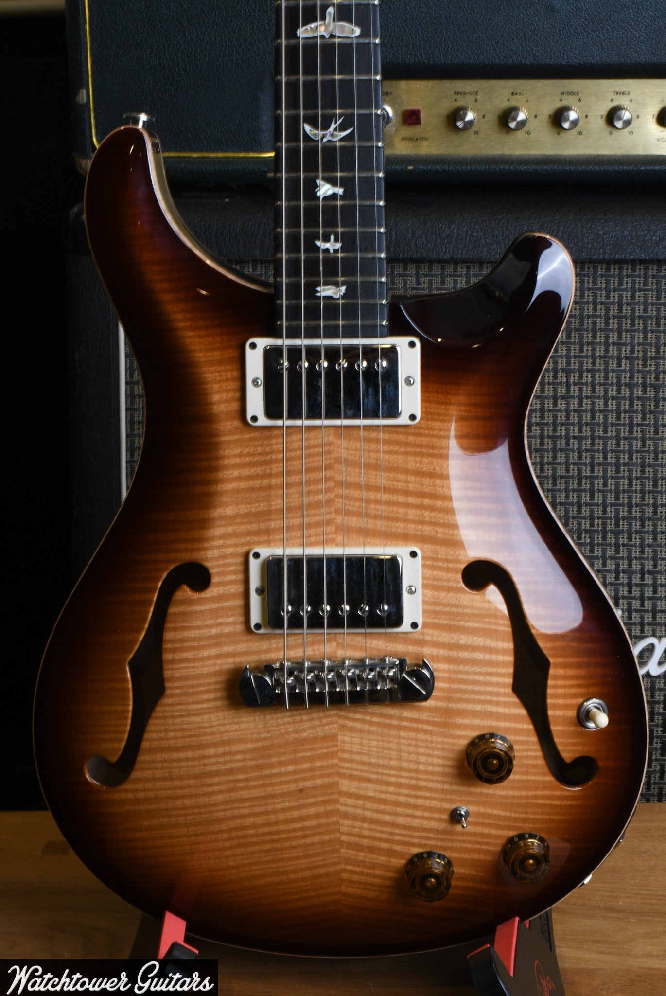 2018 Paul Reed Smith PRS Hollowbody II Piezo 10 Top *Custom Color* Boyd Burst
