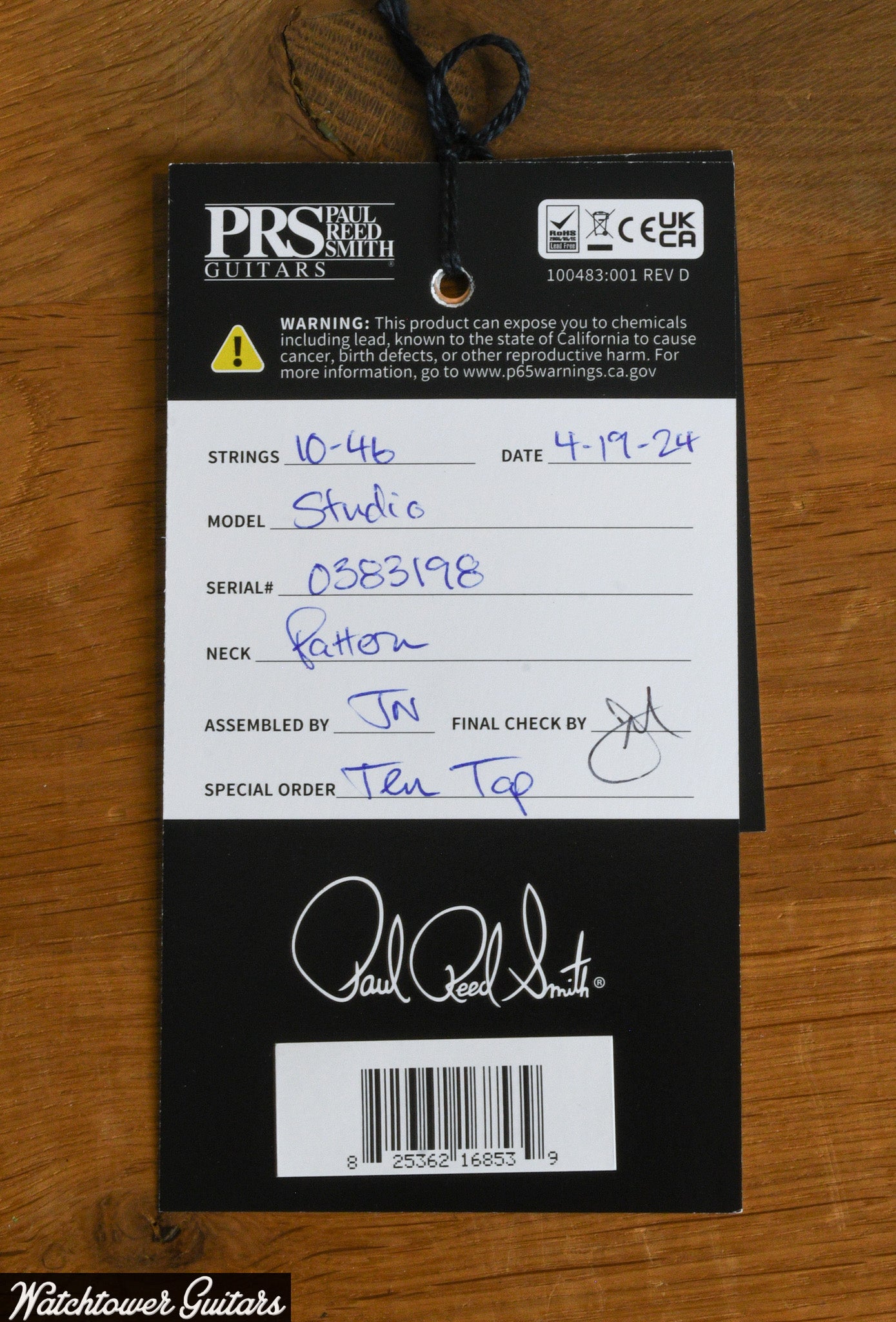 2024 Paul Reed Smith PRS Studio 10 Top Charcoal