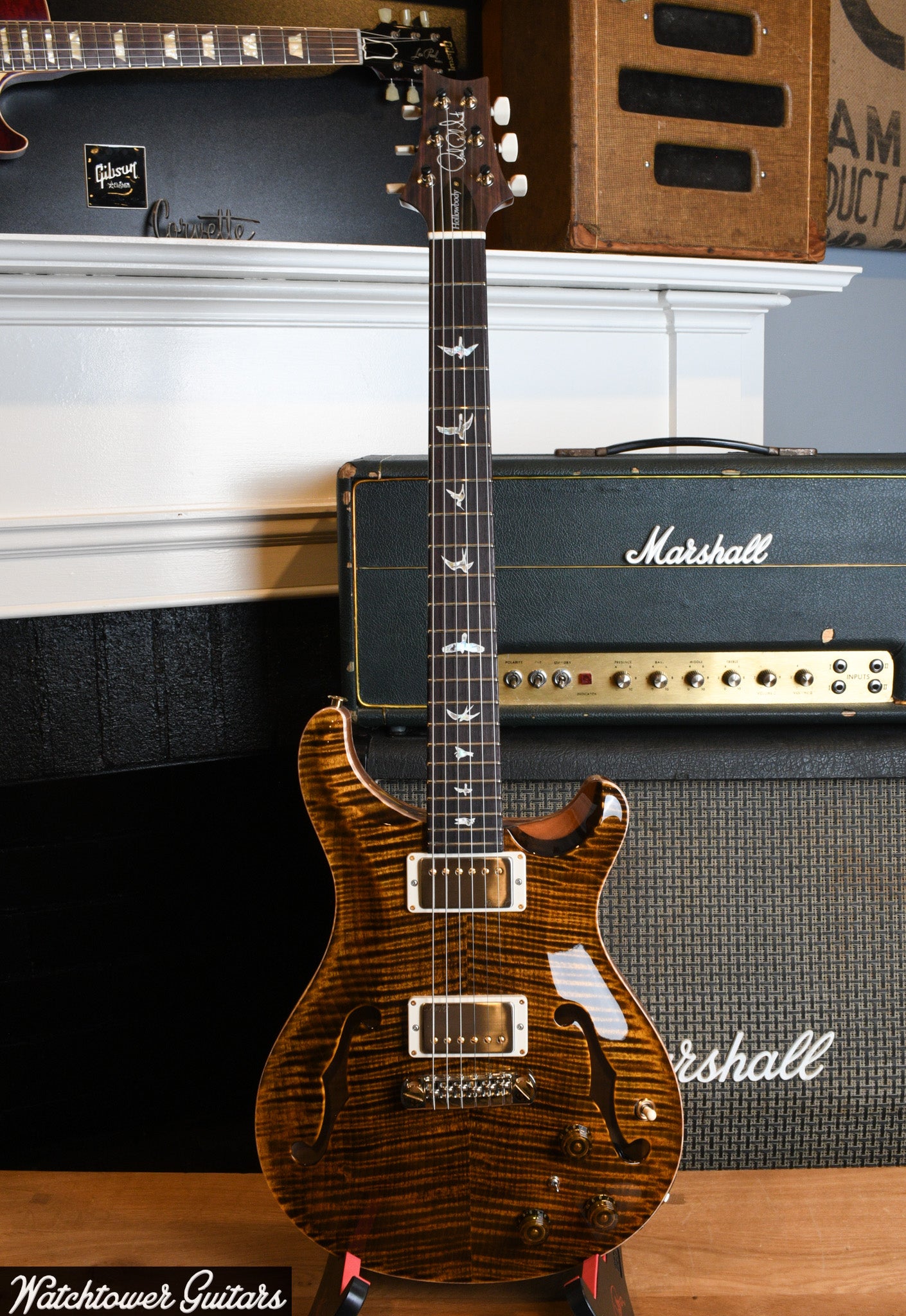 Paul Reed Smith PRS Hollowbody II Piezo 10 Top Yellow Tiger