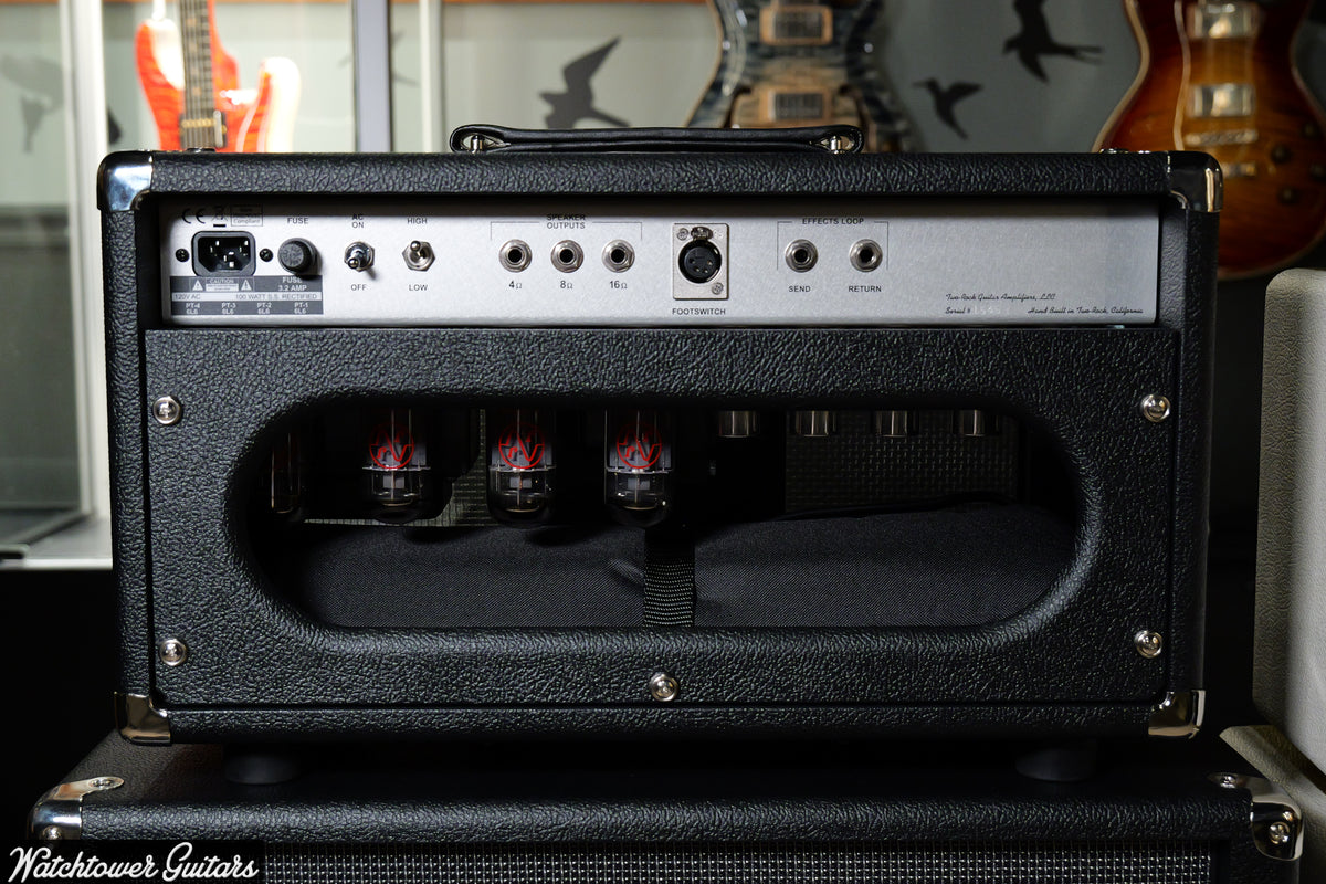 Two Rock Classic Reverb Signature 100 Watt Head Black Bronco/Modern Silver Grill