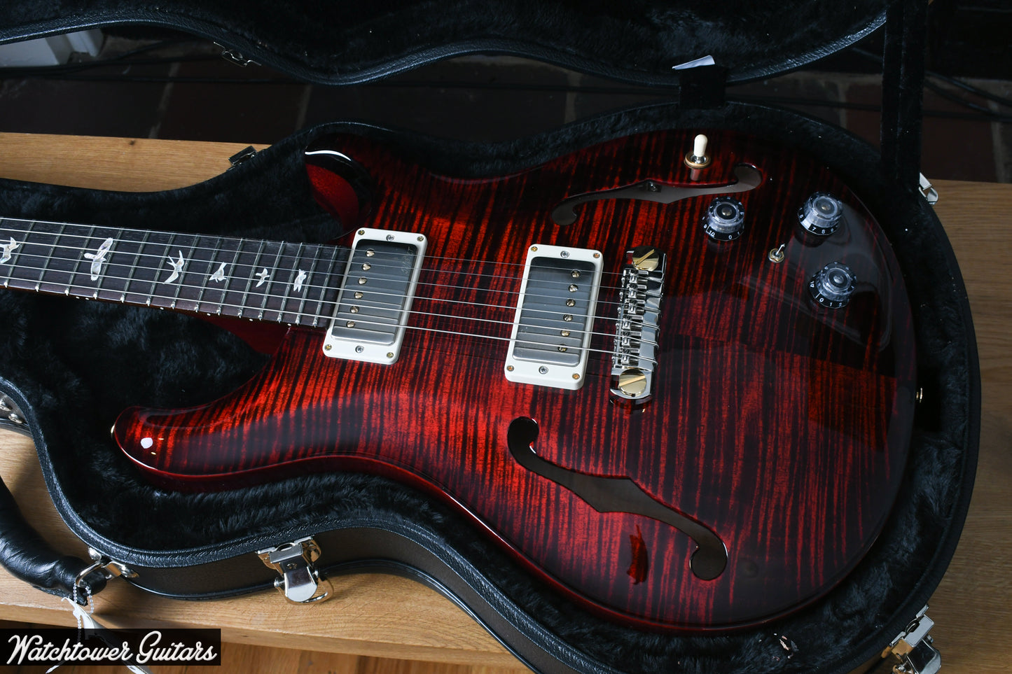Paul Reed Smith PRS Hollowbody II Piezo 10 Top *Custom Color* Fire Red Wrap