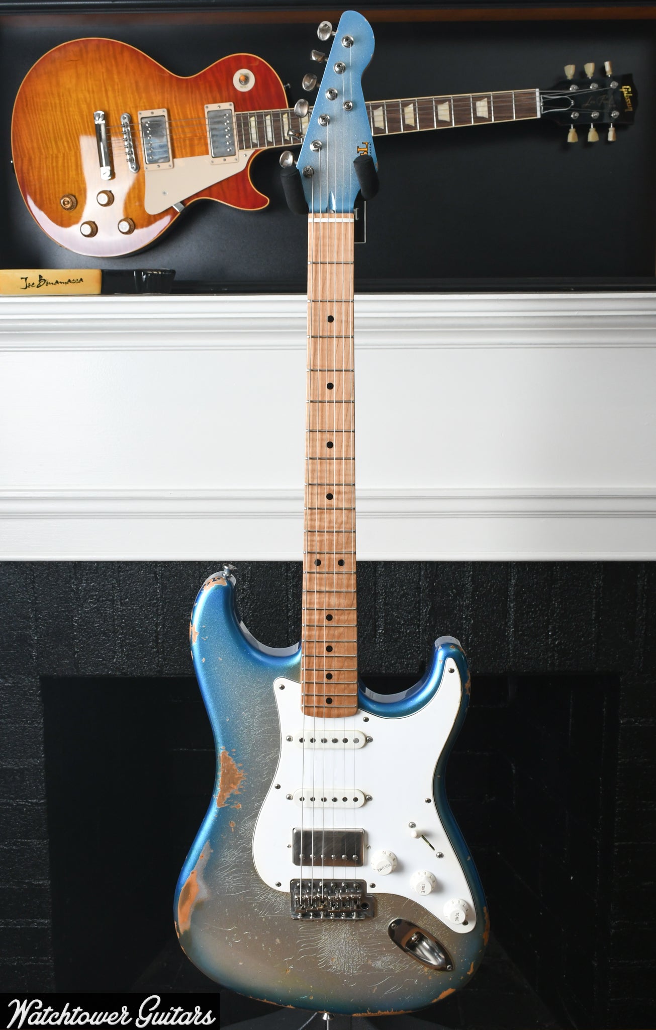 LSL Instruments Saticoy Lake Placid Blue Sparkle Burst to Silver Sparkle Heavy Aged "Cool"