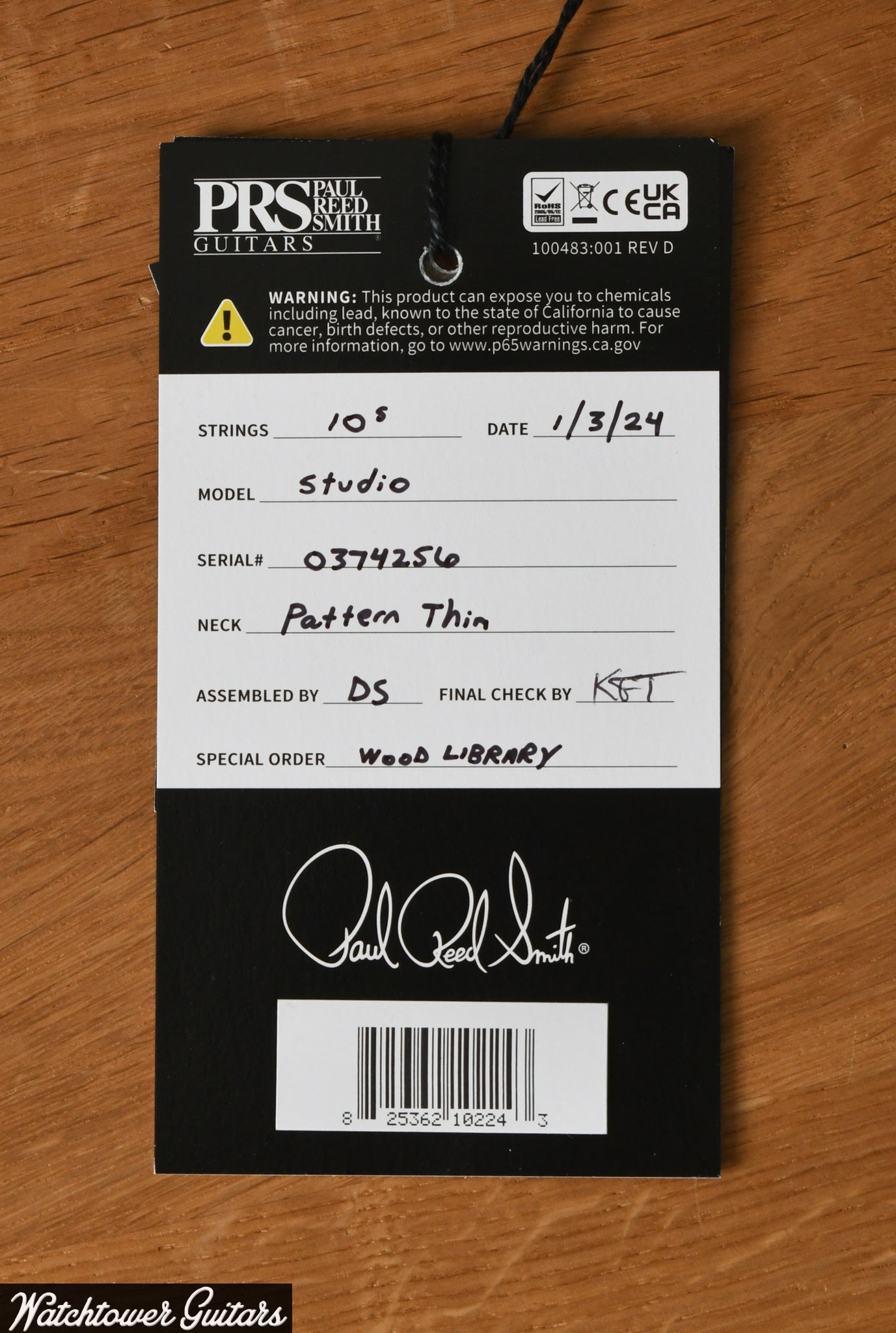 Paul Reed Smith PRS Studio Wood Library 10 Top Quilt, Brazilian Board, Korina, Aquableux Purple Burst Serial#0374256