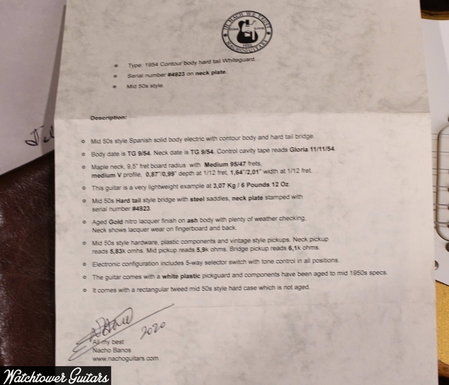 2020 Nacho Contour Body Hardtail Aged Gold #4923