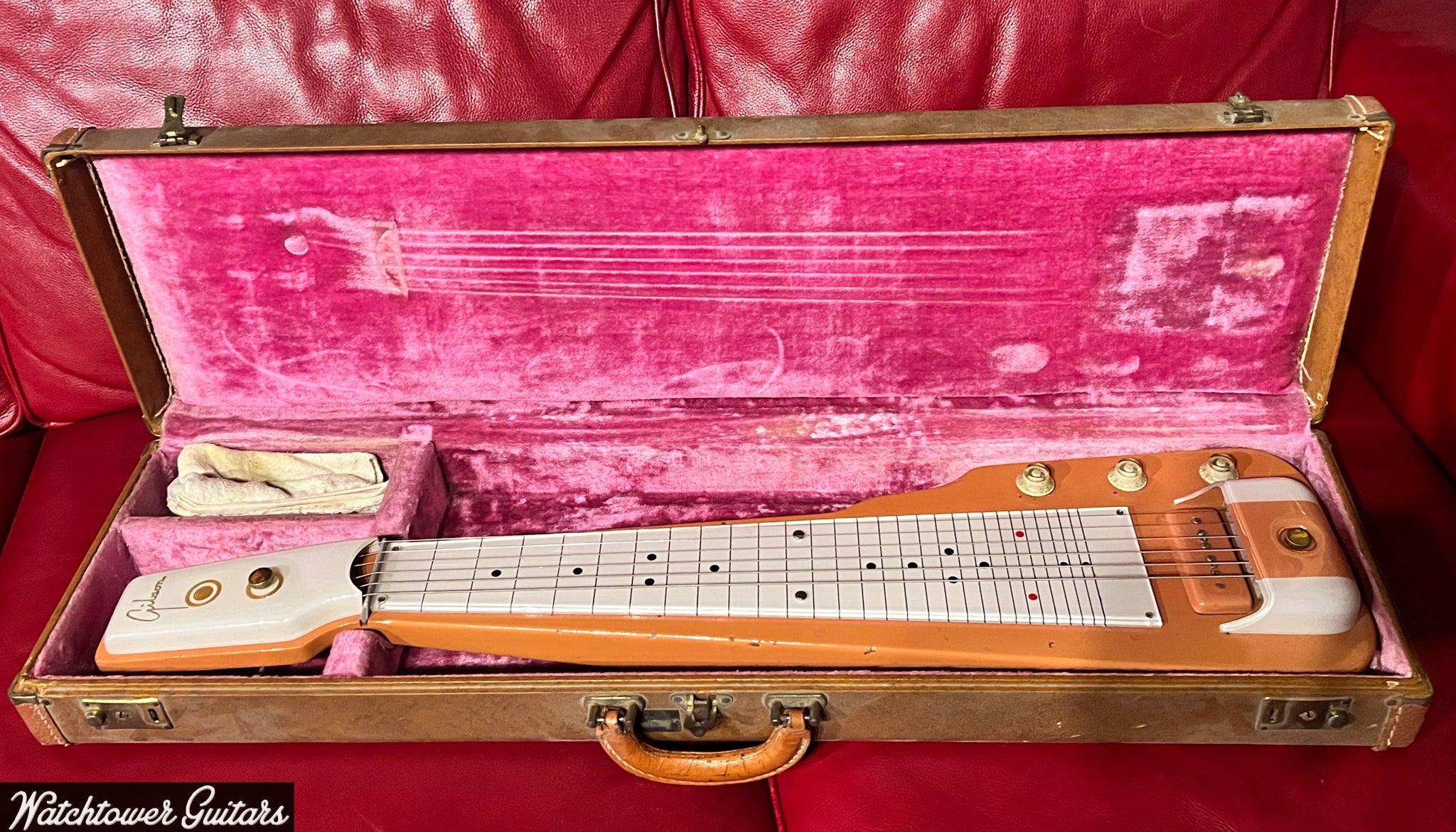 1956 Gibson Century 6 Lap Steel Salmon Pink – Watchtower Guitars