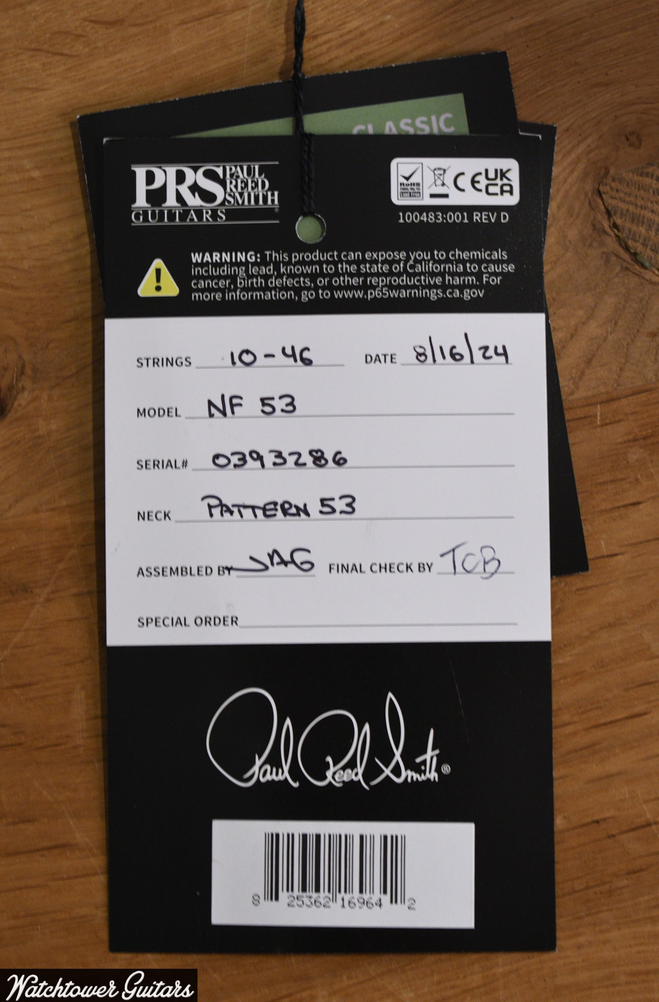 Paul Reed Smith PRS NF 53 Black Doghair