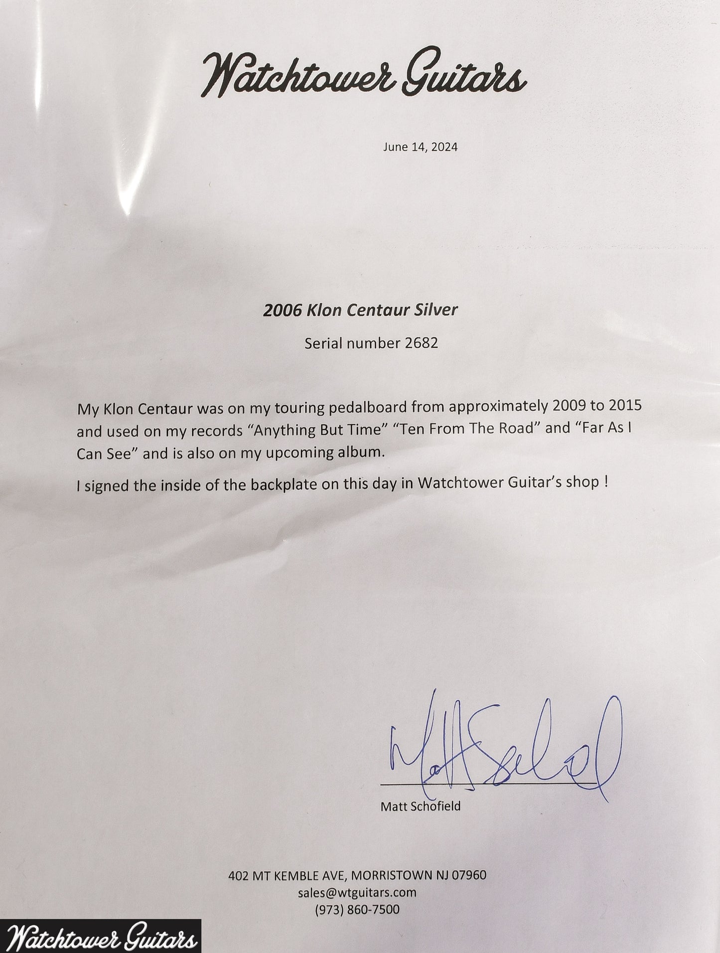 Non-Horsie Klon previously owned by Matt Schofield