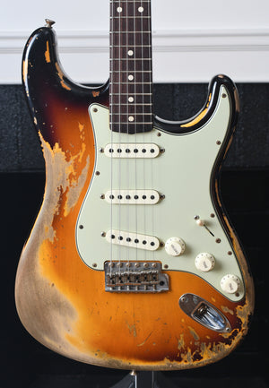 2021 Fender Custom Shop Limited Dual Mag II '60 Stratocaster Super Faded Aged 3 Tone Sunburst Super Heavy Relic