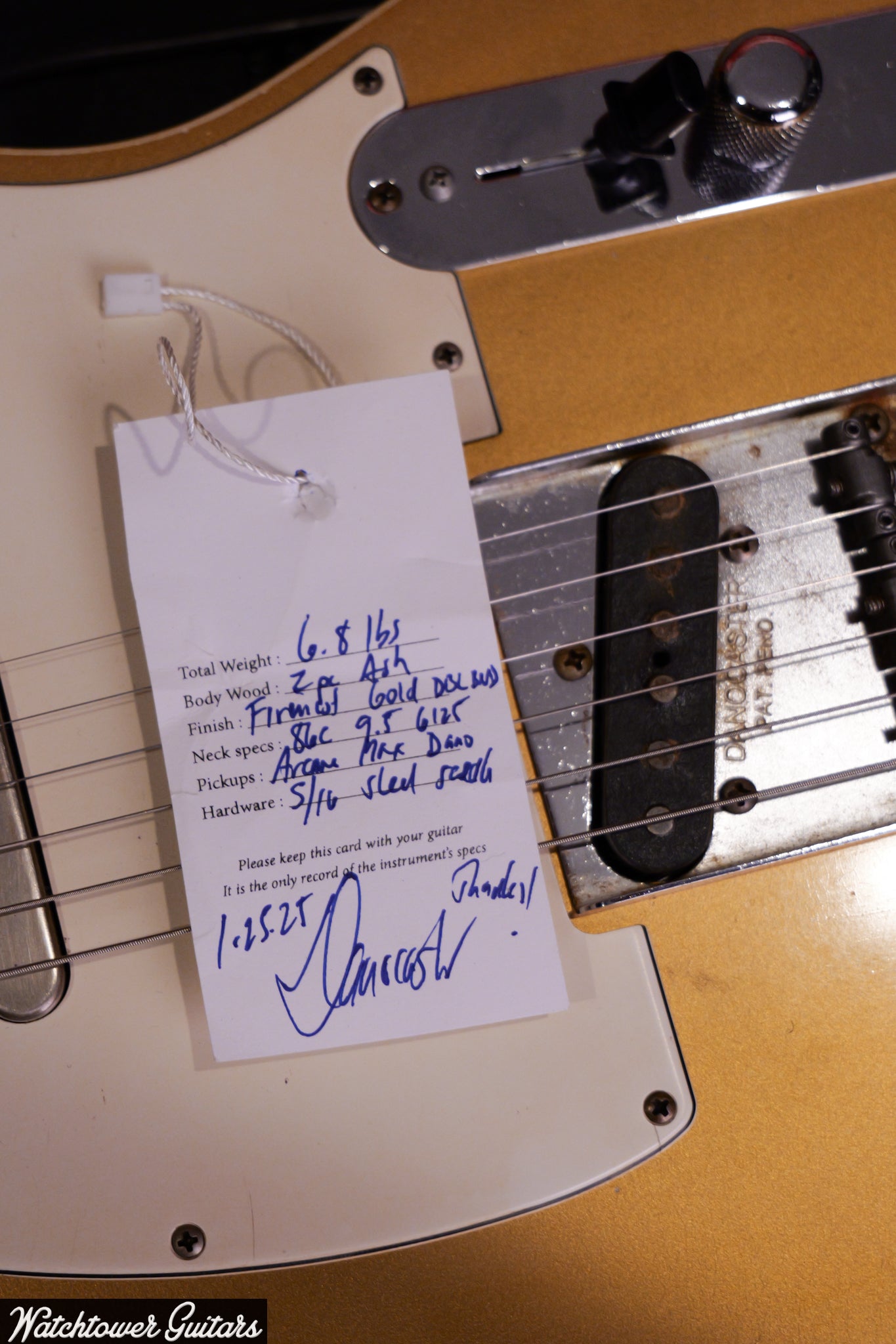 2025 Danocaster Single Cut Double Bound Firemist Gold