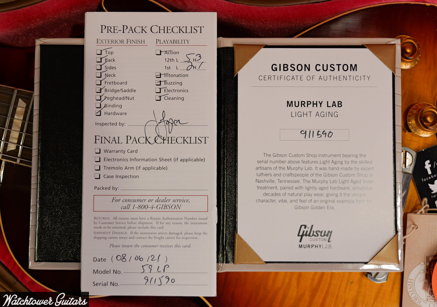 2021 Gibson 1959 Standard Murphy Lab Light Aged Cherry Tea Burst