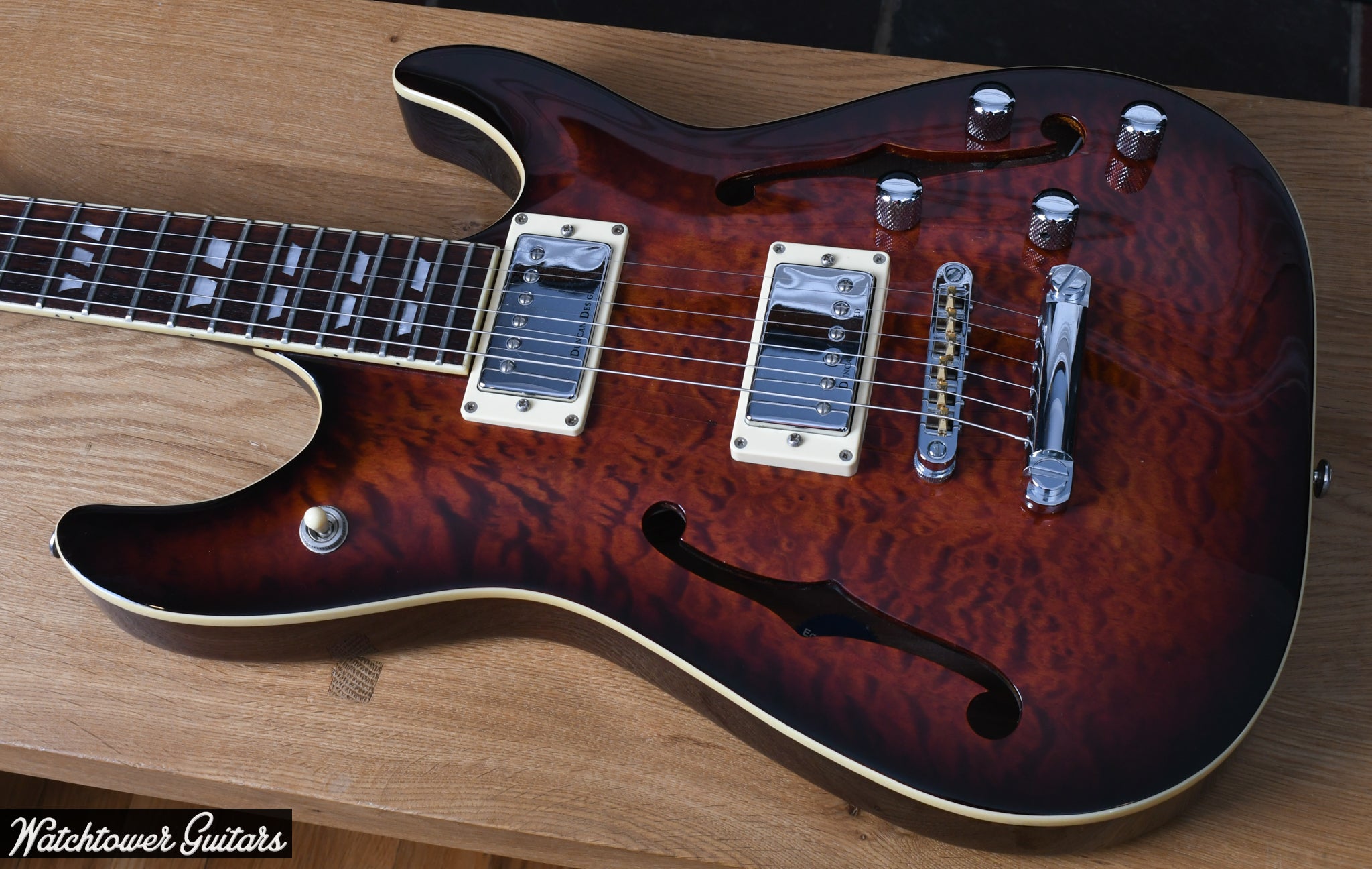 2004 Schecter C1-EA Semi Hollowbody Diamond Series Dark Vintage