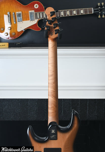 Ernie Ball Music Man Jason Richardson Cutlass Natural Buckeye Burl, Black Burst