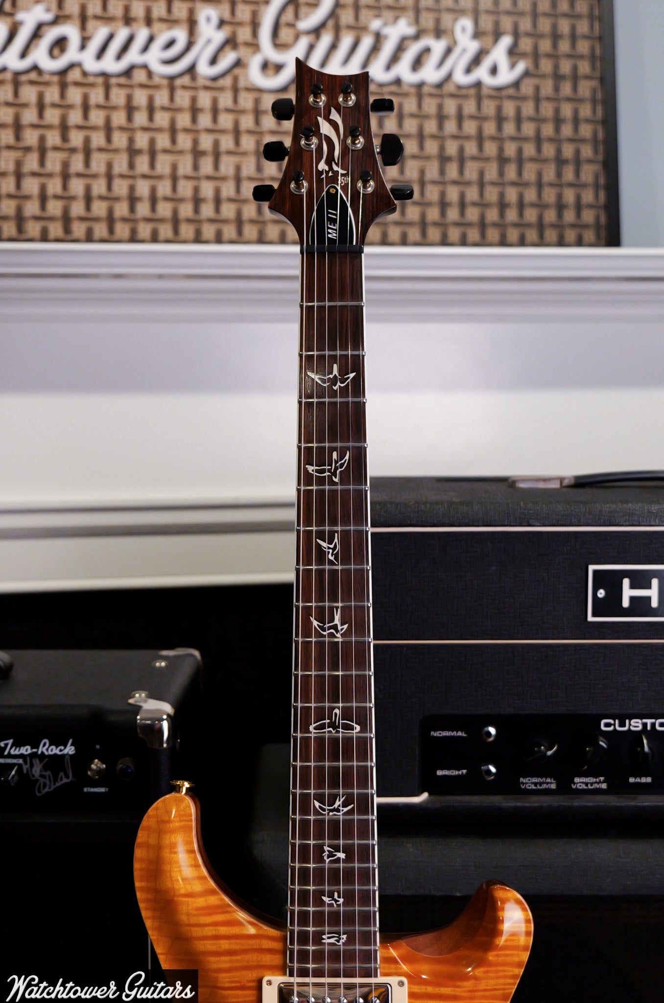 2010 PRS Modern Eagle II 25th Anniversary Yellow Tiger Rosewood Neck