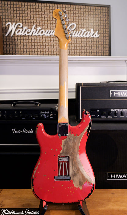 2022 Fender Custom Shop Michael Landau Signature 1963 Stratocaster Fiesta Red over 3-Color Sunburst