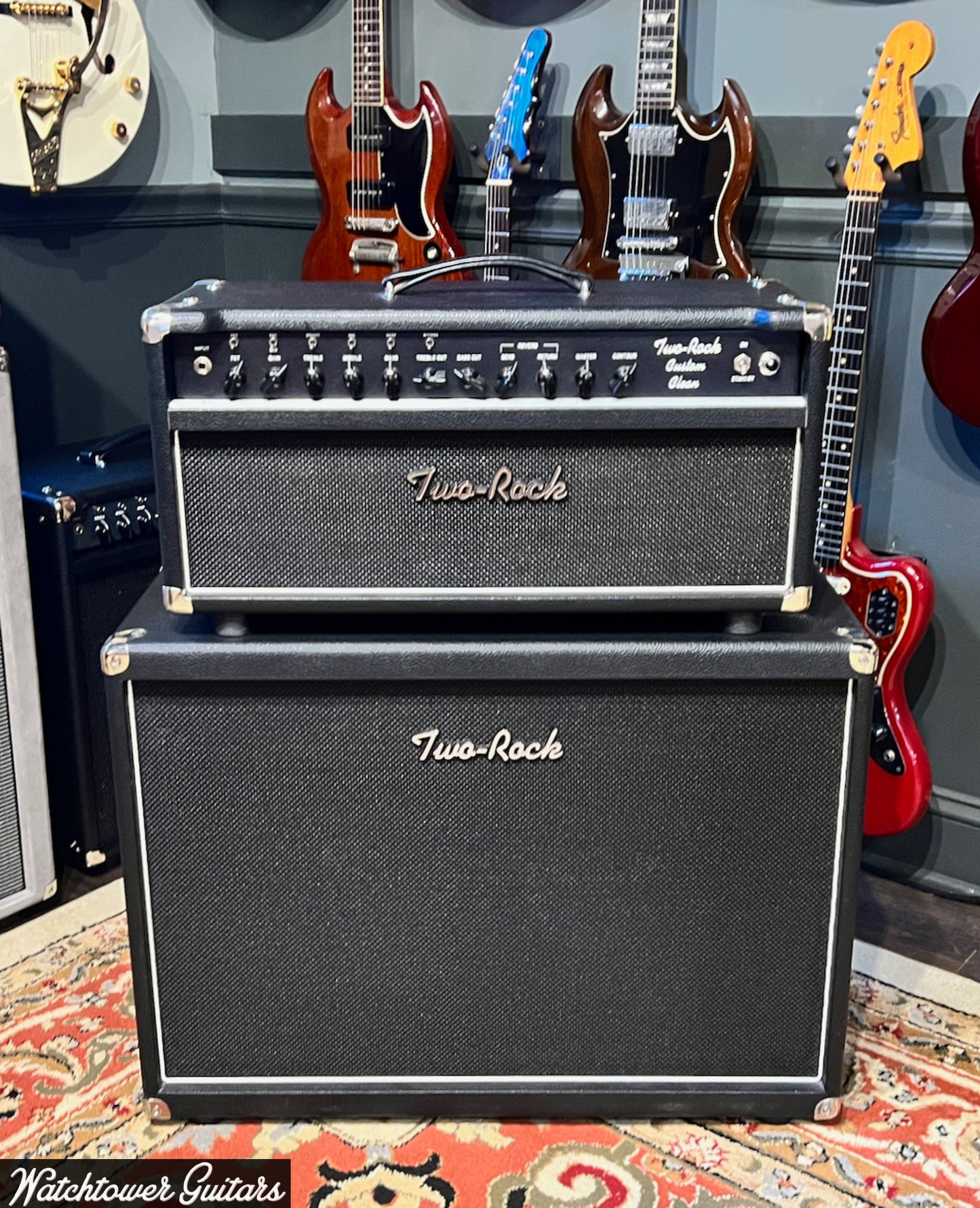 2008 Two Rock Custom Clean 100 Watt Head & 2x12 Cabinet Black Tolex