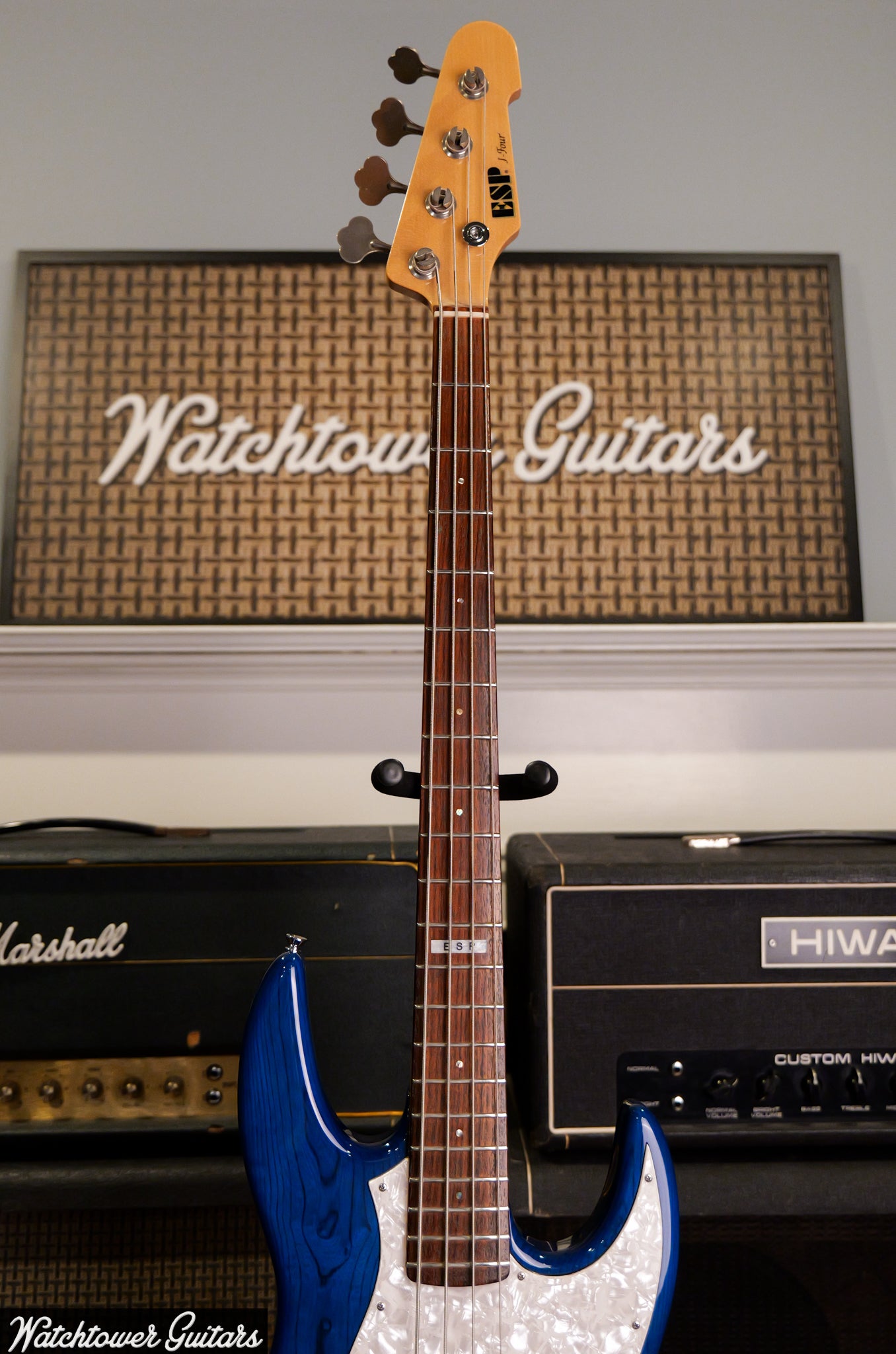 1990's ESP Japan 4 String Bass J-Four Translucent Blue