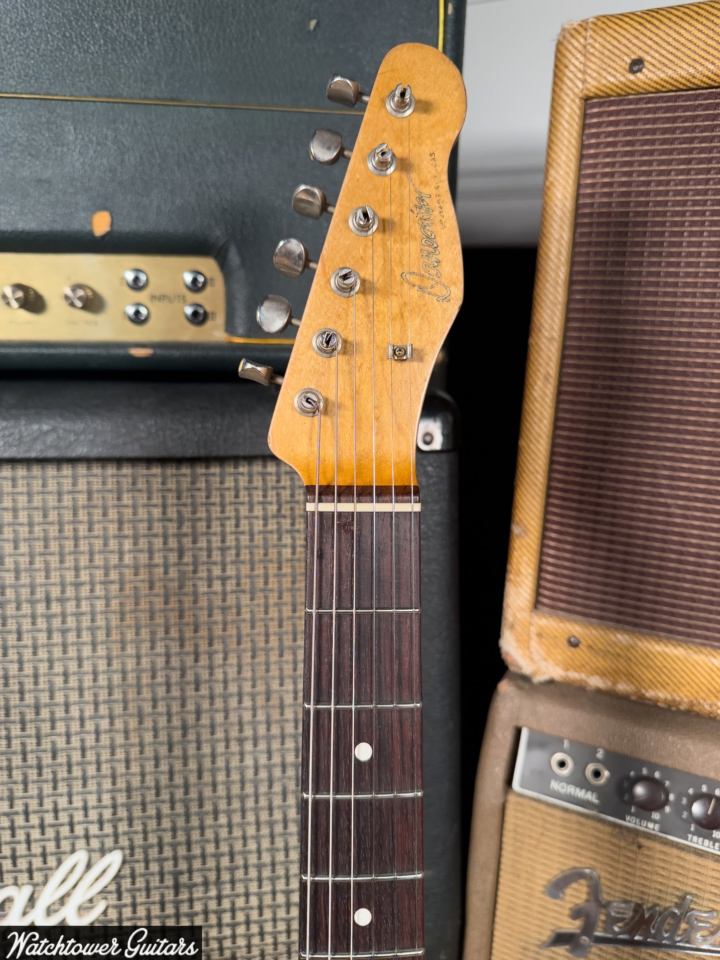 2013 Danocaster Single Cut Double Bound Sunburst Ron Ellis Pickups