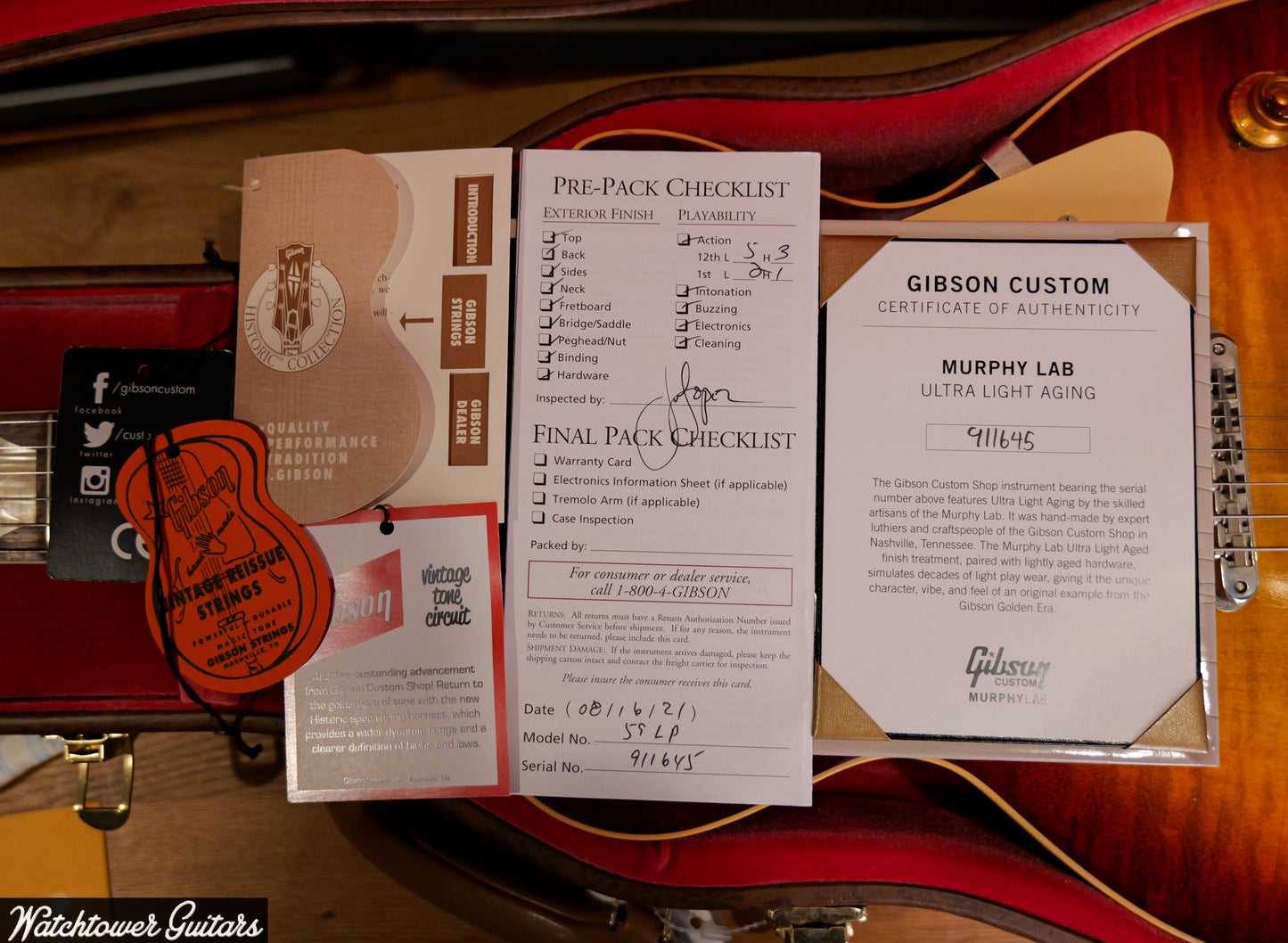 2021 Gibson Les Paul 1959 Standard R9 Murphy Lab Ultra Light Aged Cherry Tea Burst