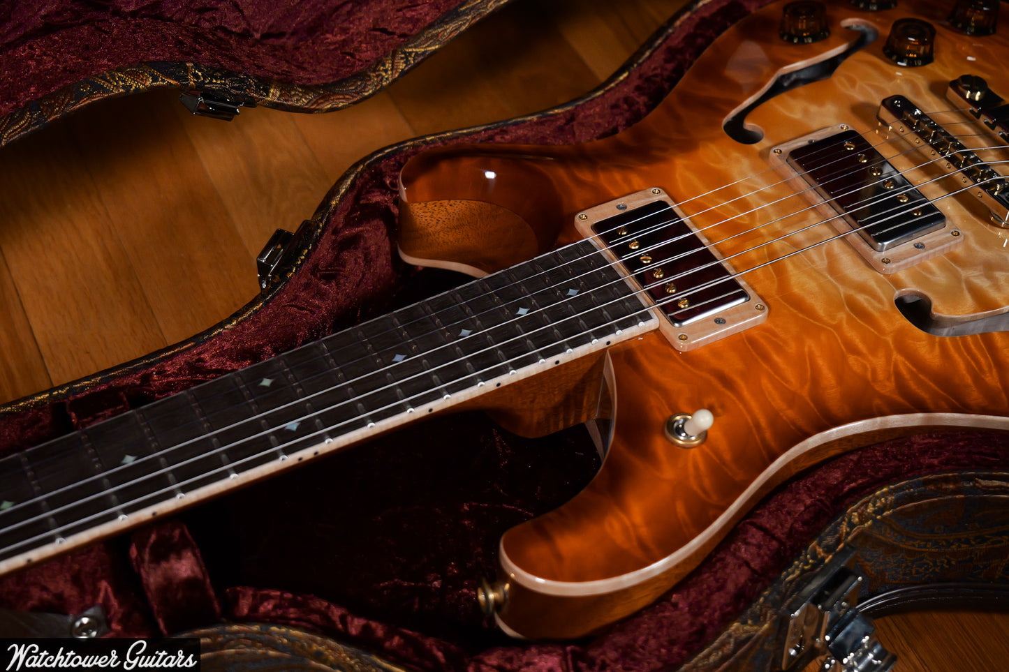 Paul Reed Smith PRS Private Stock Watchtower Run 594 Hollowbody II Quilt Vintage Glow
