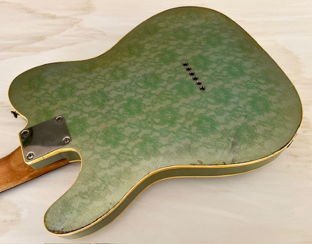 NEW Danocaster Mongrel Lace Green over Ice Blue Metallic