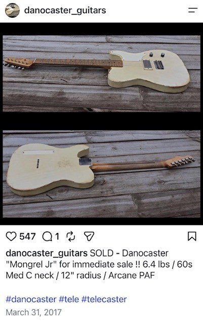 2017 Danocaster Mongrel Singlecut Blonde