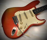 NEW Danocaster Double Cut Faded Candy Apple Red, Celantano pickups!