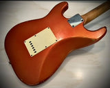 NEW Danocaster Double Cut Faded Candy Apple Red, Celantano pickups!