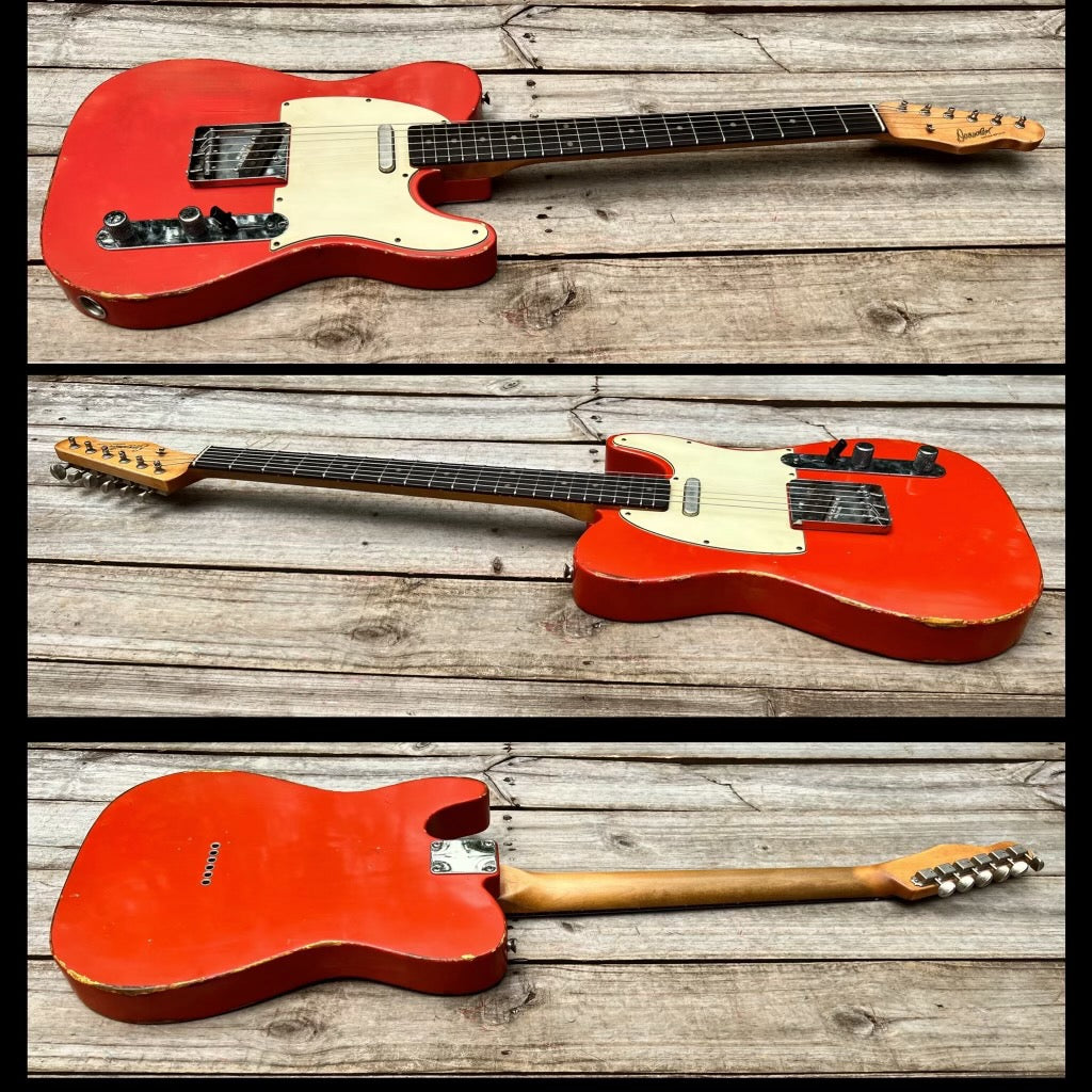 NEW Danocaster Single Cut Faded Fiesta Red – Watchtower Guitars