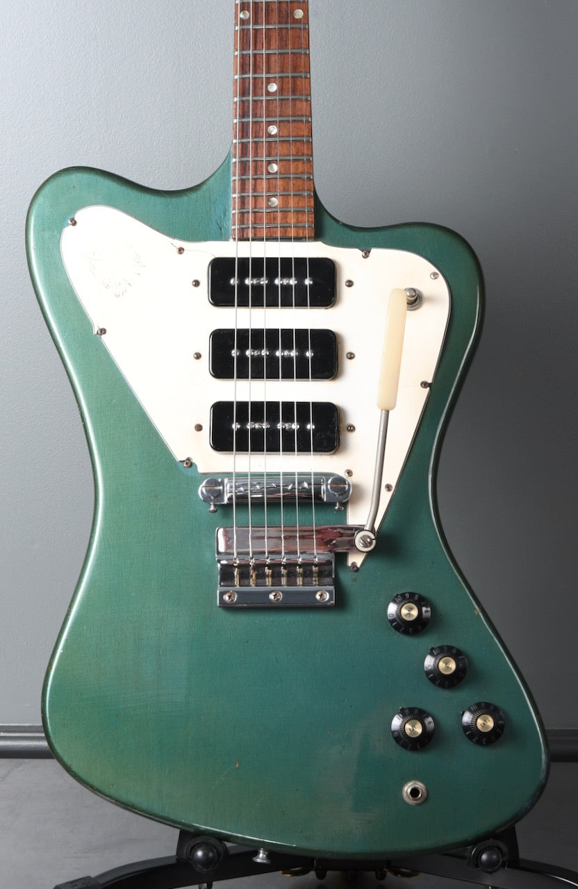 1966 Gibson non-reverse Firebird Pelham Blue, 3 P90s, picnic basket case !