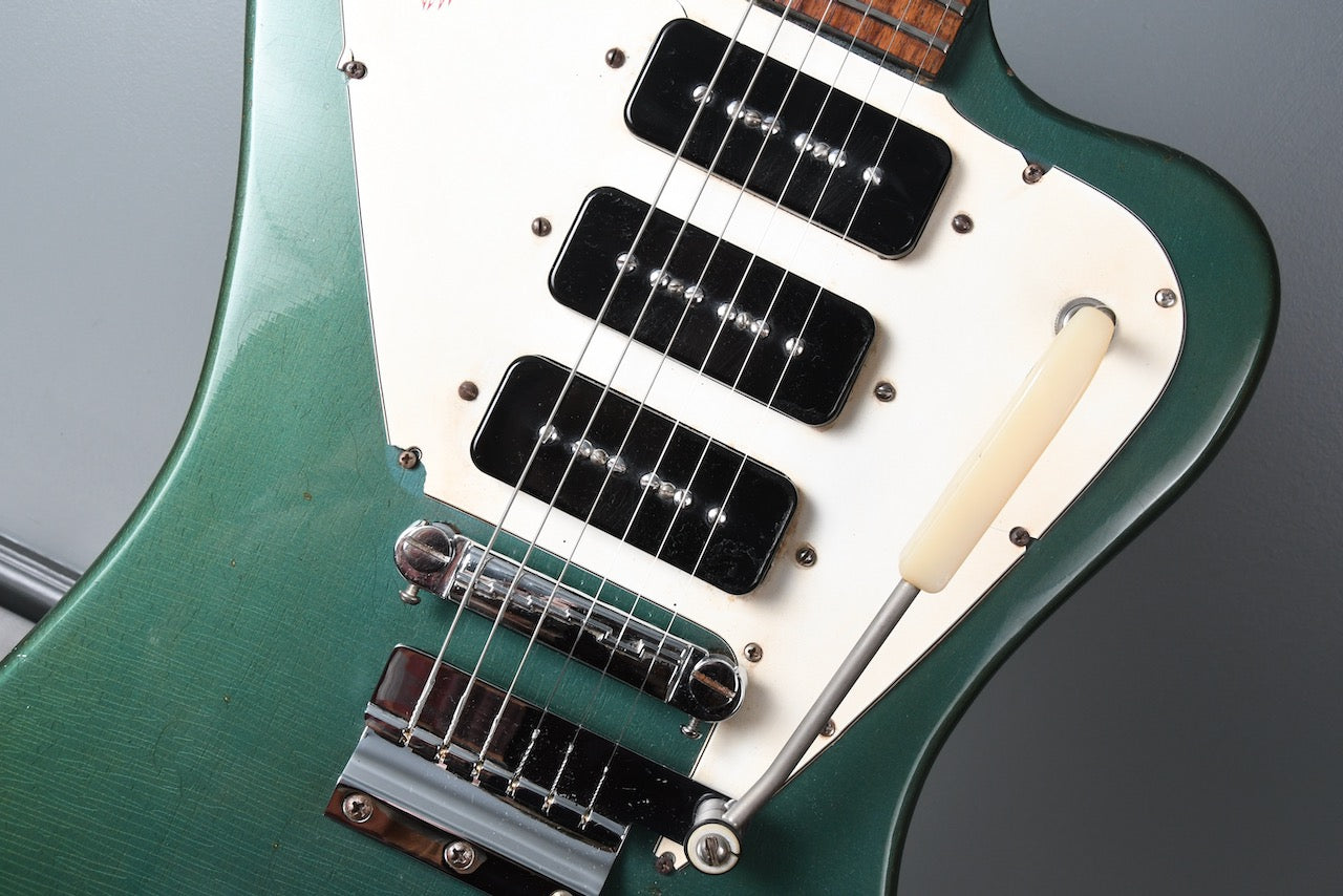 1966 Gibson non-reverse Firebird Pelham Blue, 3 P90s, picnic basket case !