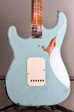 2019 Fender Custom Shop LTD Roasted Tomatillo Stratocaster Aged Daphne Blue over 2-Color Sunburst